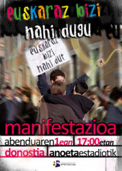 Abenduaren 1ean "Euskaraz bizi nahi dut" manifestazioa