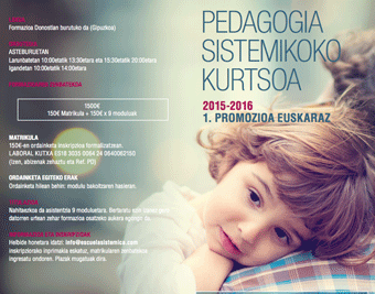 "Pedagogia Sistemikoa" 2015-2016 masterra euskaraz