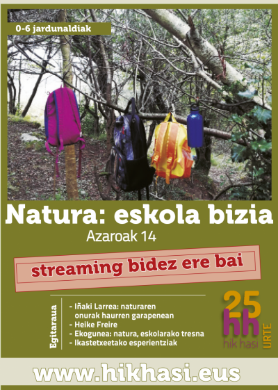 "Natura: eskola bizia" jardunaldia Zumaiako Zumaiena ikastetxean izango da bihar